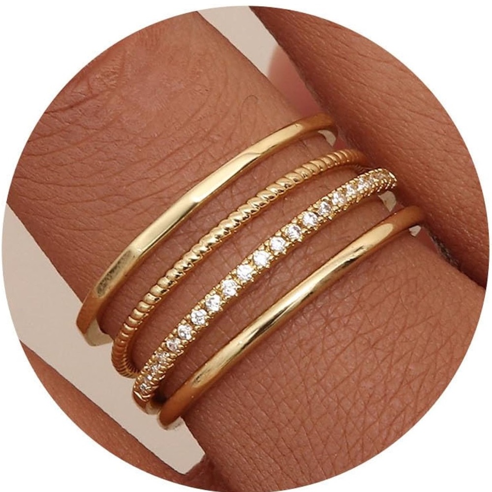 Elegant Gold Stacking Rings